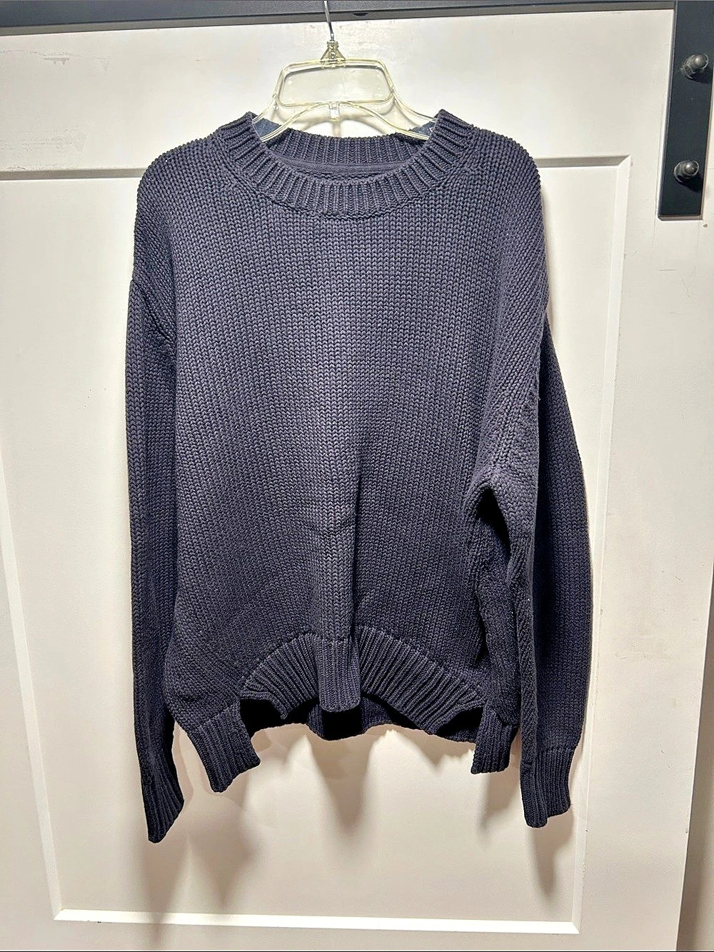 Textured Crewneck Sweater in Navy Like New
